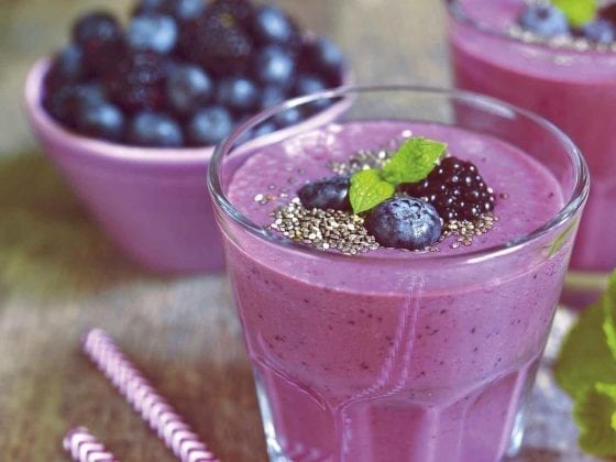 Smoothies mit Blaubeeren