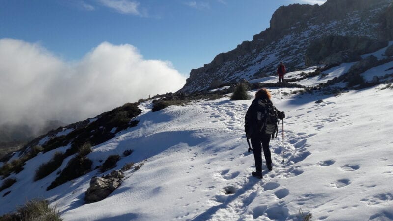 Bergwanderer im Schnee